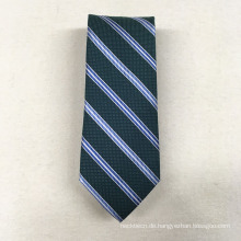 Günstige Private Label Minion Polyester Jacquard Meadan Grüne Streifen Herren Neuheit Krawatte